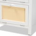 Baxton Studio Sariah Mid-Century Modern White Finished Wood and Rattan 2-Door Nightstand - BSOFMA-0176-Wooden 2 Drawer-NS