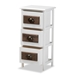 Baxton Studio Fanning Modern and Contemporary Two-Tone White and Walnut Brown Finished Wood 3-Drawer Storage Unit - BSOFZC190719-White/Brown-Cabinet