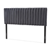 Baxton Studio Emile Modern and Contemporary Grey Velvet Fabric Upholstered and Dark Brown Finished Wood King Size Headboard - BSOEmile-Grey Velvet-HB-King