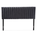 Baxton Studio Emile Modern and Contemporary Grey Velvet Fabric Upholstered and Dark Brown Finished Wood King Size Headboard - BSOEmile-Grey Velvet-HB-King