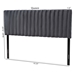 Baxton Studio Emile Modern and Contemporary Grey Velvet Fabric Upholstered and Dark Brown Finished Wood Queen Size Headboard - BSOEmile-Grey Velvet-HB-Queen