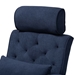 Baxton Studio Haldis Modern and Contemporary Navy Blue velvet Fabric Upholstered and Walnut Brown Finished Wood 2-Piece Recliner Chair and Ottoman Set - BSOT-4-Velvet Navy Blue-Chair/Footstool Set
