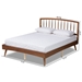 Baxton Studio Paton Mid-Century Modern Walnut Brown Finished Wood Full Size Platform Bed - BSOMG0020-5S-Walnut-Full