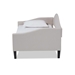 Baxton Studio Milligan Modern and Contemporary Beige Fabric Upholstered and Dark Brown Finished Wood Full Size Daybed - BSOMilligan-Beige-Daybed-Full