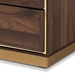 Baxton Studio Cormac Modern and Contemporary Walnut Brown Finished Wood and Gold Metal 8-Drawer Dresser - BSOLV28COD28232-Walnut-8DW-Dresser