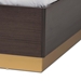 Baxton Studio Arcelia Contemporary Glam and Luxe Two-Tone Dark Brown and Gold Finished Wood Queen Size Platform Bed - BSOSEBED13032026-Modi Wenge/Gold-Queen