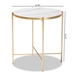Baxton Studio Maddock Modern and Contemporary Gold Finished Metal End Table with Marble Tabletop - BSOH01-102776 Metal/Marble Side Table