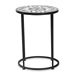 Baxton Studio Kaden Modern and Contemporary Multi-Colored Glass and Black Metal Outdoor Side Table - BSOH01-104348 Mosaic Side Table