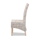 bali & pari Trianna Rustic Transitional Whitewashed Rattan and Natural Brown Finished Wood Dining Chair - BSOFlorence Highback-White Washed-DC
