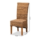 bali & pari Trianna Rustic Transitional Natural Seagrass and Brown Finished Wood Dining Chair - BSOFlorence Highback-Natural-DC