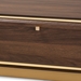 Baxton Studio Cormac Mid-Century Modern Transitional Walnut Brown Finished Wood and Gold Metal 2-Drawer Coffee Table - BSOLV28CFT28140-Walnut-CT