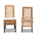 bali & pari Argos Modern Bohemian  Natural Brown Rattan 2-Piece Dining Chair Set - BSOArgos-Rattan-DC
