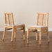 Baxton Studio Suci Modern Bohemian Natural Brown Rattan 2-Piece Dining Chair Set - BSOSuci-Rattan-DC