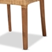 bali & pari Arthur Mid-Century Modern Walnut Brown Mahogany Wood and Natural Rattan 2-Piece Dining Chair Set - BSOArthur-Teak-DC