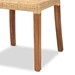 Baxton Studio Caspia Mid-Century Modern Walnut Brown Finished Wood and Natural Rattan 2-Piece Dining Chair Set - BSOCaspia-Teak-DC