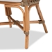 Baxton Studio Kyle Modern Bohemian Natural Brown Woven Rattan Dining Arm Chair with Cushion - BSOKyle-Rattan-DC-Arm