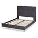 Baxton Studio Fabrico Contemporary Glam and Luxe Grey Velvet Fabric Upholstered and Gold Metal Full Size Platform Bed - BSOBBT61079-Grey Velvet/Gold-Full