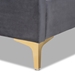 Baxton Studio Serrano Contemporary Glam and Luxe Grey Velvet Fabric Upholstered and Gold Metal Queen Size Platform Bed - BSOBBT61079.11-Grey Velvet/Gold-Queen