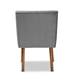 Baxton Studio Alvis Mid-Century Modern Grey Velvet Upholstered and Walnut Brown Finished Wood Dining Chair - BSOBBT8063-Grey Velvet/Walnut-CC