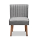 Baxton Studio Alvis Mid-Century Modern Grey Velvet Upholstered and Walnut Brown Finished Wood 5-Piece Dining Nook Set - BSOBBT8063-Grey Velvet/Walnut-5PC Dining Nook Set