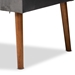 Baxton Studio Alvis Mid-Century Modern Grey Velvet Upholstered and Walnut Brown Finished Wood 2-Piece Dining Nook Banquette Set - BSOBBT8063-Grey Velvet/Walnut-2PC SF Bench