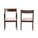Baxton Studio Helene Mid-Century Modern Cream Fabric and Dark Brown Finished Wood 2-Piece Dining Chair Set - BSOBW20-07C-Beige/Cappuccino-DC