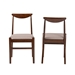 Baxton Studio Delphina Mid-Century Modern Warm Grey Fabric and Dark Brown Finished Wood 2-Piece Dining Chair Set - BSOBW21-04C-Grey/Cappuccino-DC