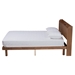 Baxton Studio Decker Mid-Century Modern Transitional Walnut Brown Finished Wood Queen Size Platform Bed with Charging Station - BSOMG0081S-Walnut-Queen
