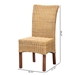 bali & pari Shamara Modern Bohemian Natural Rattan and Mahogany Wood Dining Chair - BSODC9001-Rattan-DC