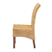 bali & pari Shamara Modern Bohemian Natural Rattan and Mahogany Wood Dining Chair - BSODC9001-Rattan-DC