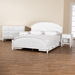 Baxton Studio Elise Classic and Transitional White Finished Wood Full Size 4-Piece Bedroom Set - BSOMG0038-White-Full-4PC Set