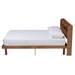 Baxton Studio Harper Mid-Century Modern Transitional Walnut Brown Finished Wood Full Size Platform Bed with Charging Station - BSOMG0080S-Walnut-Full