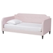 Baxton Studio Kaya Modern and Contemporary Light Pink Velvet Fabric and Dark Brown Finished Wood Twin Size Daybed