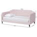 Baxton Studio Kaya Modern and Contemporary Light Pink Velvet Fabric and Dark Brown Finished Wood Twin Size Daybed - BSODV20801-Light Pink Velvet Daybed-Twin