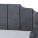 Baxton Studio Gulliver Modern and Contemporary Grey Velvet Fabric Upholstered 2-Drawer Full Size Daybed - BSODV19804-Grey Velvet Daybed-Full
