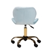 Baxton Studio Savara Contemporary Glam and Luxe Aqua Velvet Fabric and Gold Metal Swivel Office Chair - BSONF01-Aqua Velvet/Gold-Office Chair