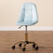 Baxton Studio Kabira Contemporary Glam and Luxe Aqua Velvet Fabric and Gold Metal Swivel Office chair - BSONF02-Aqua Velvet/Gold-Office Chair