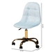 Baxton Studio Kabira Contemporary Glam and Luxe Aqua Velvet Fabric and Gold Metal Swivel Office chair - BSONF02-Aqua Velvet/Gold-Office Chair