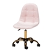 Baxton Studio Kabira Contemporary Glam and Luxe Blush Pink Velvet Fabric and Gold Metal Swivel Office chair