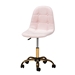 Baxton Studio Kabira Contemporary Glam and Luxe Blush Pink Velvet Fabric and Gold Metal Swivel Office chair - BSONF02-Blush Velvet/Gold-Office Chair