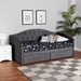 Baxton Studio Mansi Modern and Contemporary Grey Velvet Fabric Upholstered Full Size 2-Drawer Daybed - BSOMansi-Grey Velvet Daybed-Full