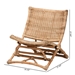 bali & pari Herrara Modern Bohemian Natural Brown Antique Rattan Foldable Lounge Chair - BSODC8053-Rattan-CC