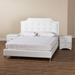 Baxton Studio Carlotta Contemporary Glam White Faux Leather Upholstered Full Size 3-Piece Bedroom Set - BSOBBT6376-White-Full-3PC Set