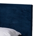 Baxton Studio Abberton Modern and Contemporary Navy Blue Velvet and Gold Metal Queen Size Panel Bed - BSOAbberton-Navy Blue Velvet-Queen
