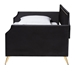 Baxton Studio Pita Traditional Glam and Luxe Black Velvet and Gold Metal Twin Size Daybed - BSOPita-Black Velvet-Daybed-Twin