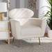 Baxton Studio Fantasia Modern and Contemporary Ivory Boucle Upholstered and Gold Metal Armchair - BSO222-Beige-CC