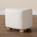 Baxton Studio Brielle Modern and Contemporary Ivory Boucle Upholstered and Natural Brown Finished Wood Ottoman - BSO229-Beige-Ottoman