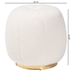 Baxton Studio Raelynn Modern and Contemporary Ivory Boucle Upholstered and Gold Metal Ottoman - BSO2212-Beige-Ottoman