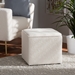 Baxton Studio Isaiah Modern and Contemporary Ivory Boucle Upholstered Ottoman - BSO1709A-Beige-Ottoman