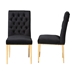 Baxton Studio Caspera Contemporary Glam and Luxe Black Velvet Fabric and Gold Metal 2-Piece Dining Chair Set - BSOF457-Black Velvet-DC